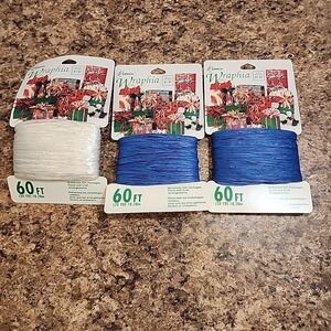 Lot‎ of 3 Vintage Berwick Wraphia Made in Japan Arts Crafts Floral Arrangement